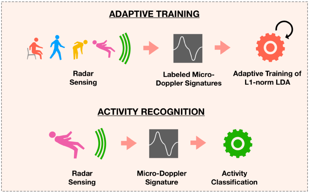 Adaptive Radar-Based Human Activity Recognition with L1-Norm Linear Discriminant Analysis