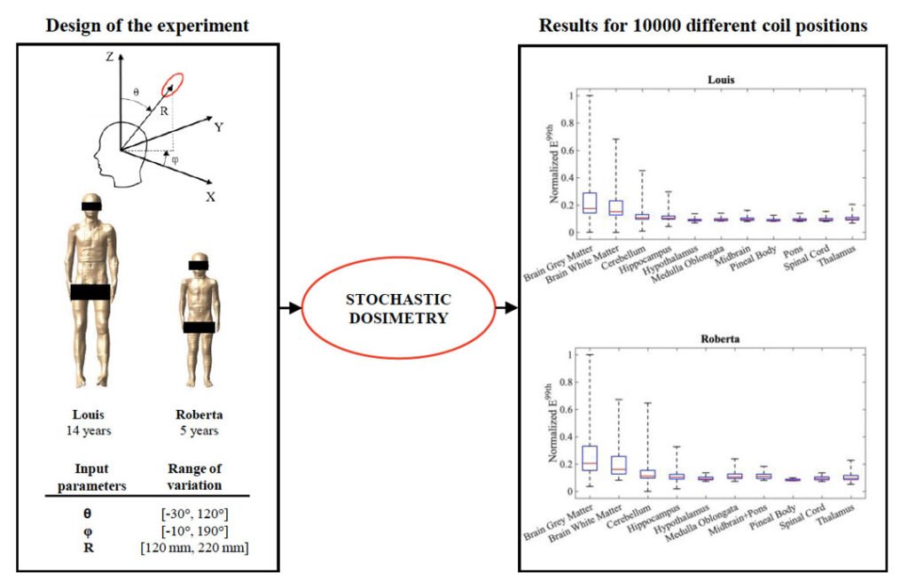 Influence of low frequency Near-Field Sources Position on the Assessment of Children Exposure Variability using Stochastic Dosimetry