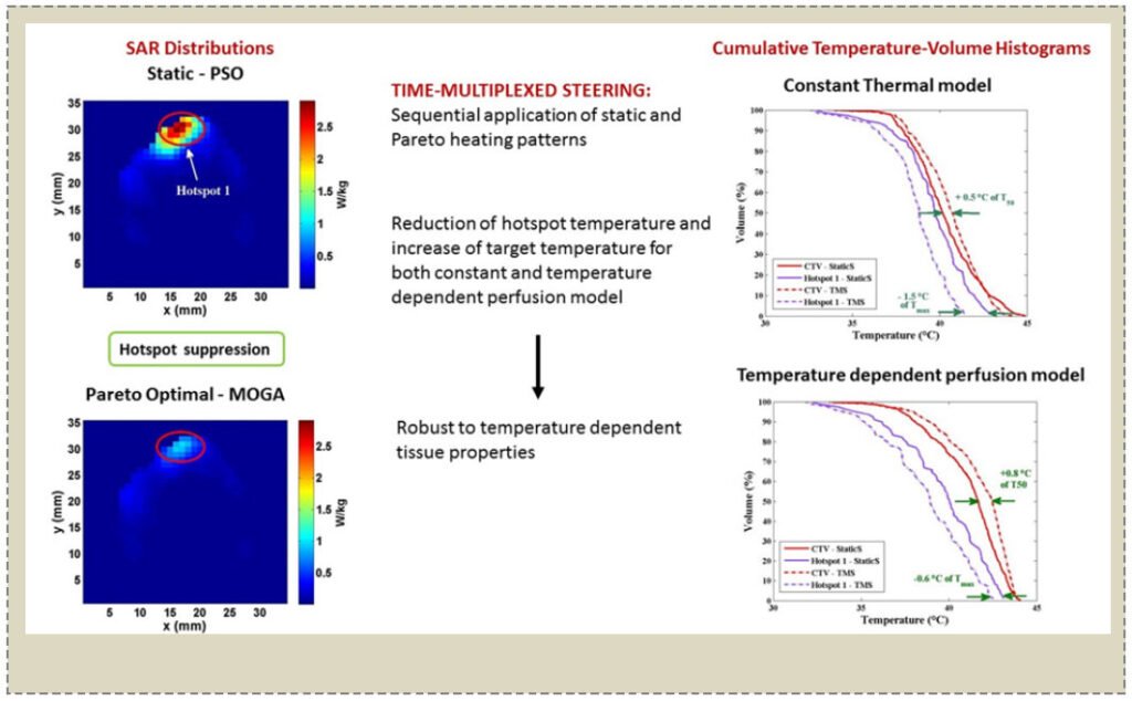 Robustness of Time-Multiplexed Hyperthermia to Temperature Dependent Thermal Tissue Properties